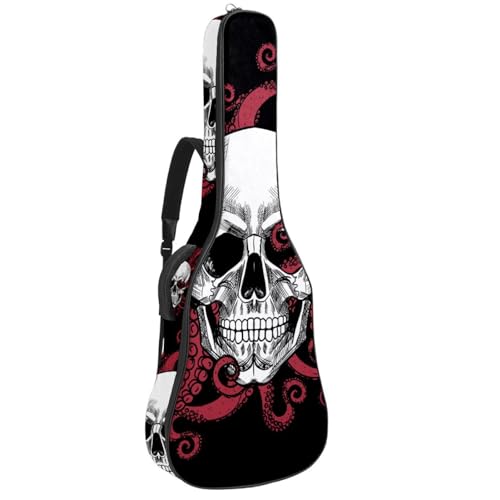Housse de guitare rembourrée épaisse en tissu Oxford avec boucle de suspension et sangle de cou Motif crâne sur fond noir 101,6 cm, Multicolore 5., 42.9×16.9×4.7 in, Sac de transport tendance pour - Les Beatles, Paul McCartney, John Lennon, RIngo Starr, George Harrison Housse de guitare rembourrée épaisse en tissu Oxford avec boucle de suspension et sangle de cou Motif crâne sur fond noir 101,6 cm, Multicolore 5., 42.9x16.9x4.7 in, Sac de transport tendance pour