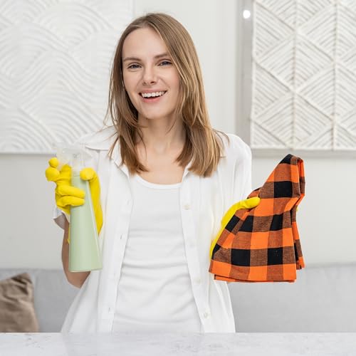 Image of Orange Kitchen Towels - 100% Cotton, 6 Pack, Harvest Season Dish Towels - Multipurpose, Versatile Fall Tea Towels with Hanging Loop - Large Size Kitchen Towels for Thanksgiving Dinner (Orange & Black)