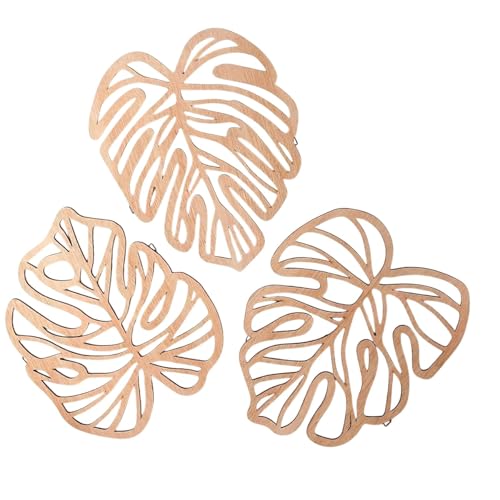 MagiDeal 3 x folhas de palmeira, decoração de parede, amarelo claro