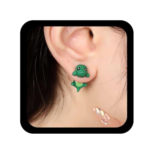 Boucles d'oreilles dinosaure vert bijou bohème tyrannosaure pour femme