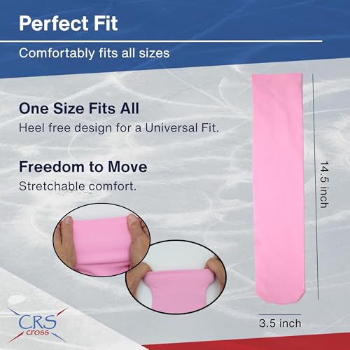 CRS Cross Figure Skating Socks. 2 Pair Knee High Tights. Premium Footed Ice Skate Dance Socks in a Variety of Colors.