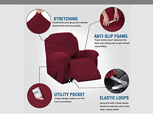 Fundas elásticas for sillón reclinable con bolsillo protector lavable antideslizante 6