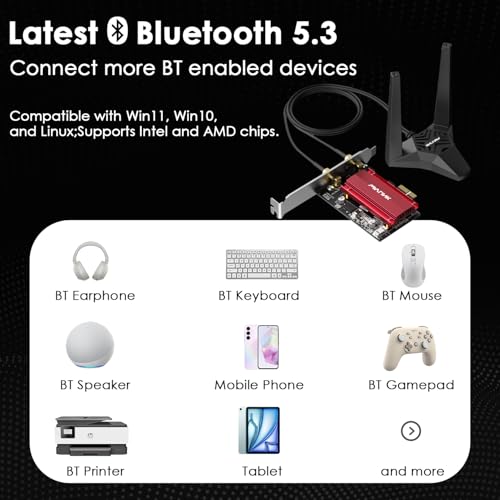 Tarjeta WiFi 6E PCIe AXE5400 para acabar con la mala cobertura de internet en ordenadores de torre 5