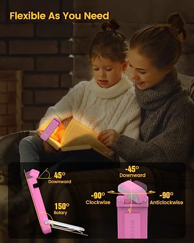 Glocusent Usb Rechargeable Book Light For Reading In Bed, Portable Clip-On Led Reading Light, 3 Amber Colors & 5 Brightness Dimmable, Compact & Long Lasting, Perfect For Book Lovers, Kids #TOP4