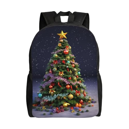 Mochila impermeable unisex con diseño verde Navidad miniatura 1