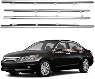 ItranMc Car Window Chrome Weather Stripping Molding Trim Belt,Compatible with Honda Accord 2008-2012 4-Door Sedan, Replace#72410-TA0-A01 72450-TA0-A01 72910-TA0-A01 72950-TA0-A01