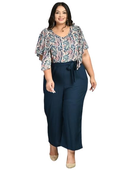 Plus Size Teal Floral Bell Sleeves-image-35