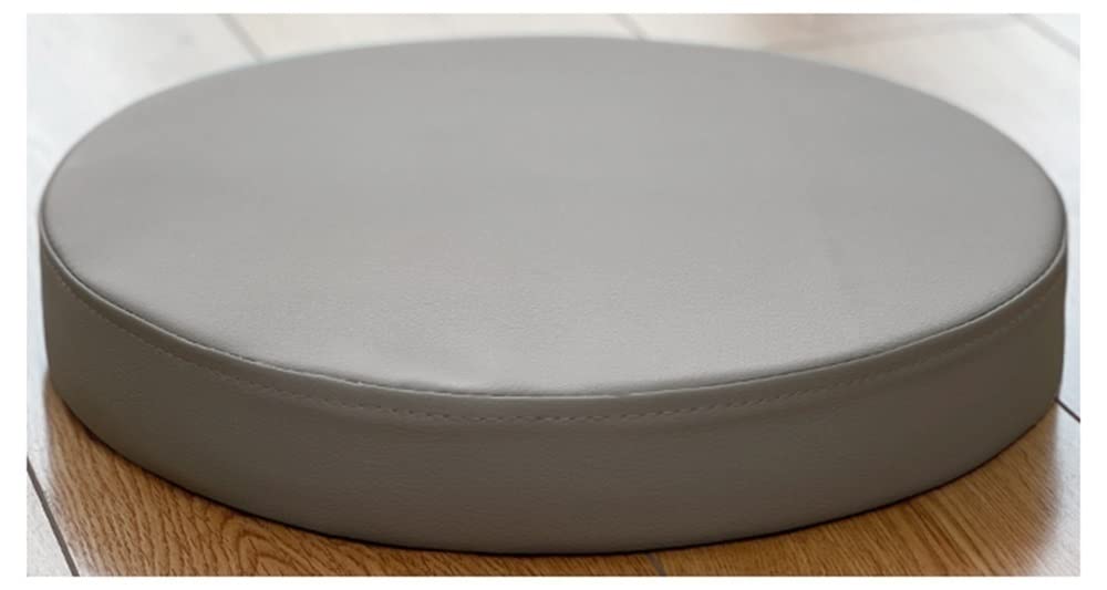 GHJL Round Thick Seat Cushion, Leather Floor Cushion,Waterproof Chair Cushion,Japanese Round Cushion For Living Room Bedroom Patio Tatami (Color : Light grey, Size : 40 * 40 * 8CM)