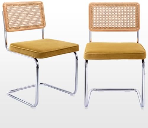 Zesthouse Natural Rattan Dining Chairs Set of 2, Modern Dining Ro...