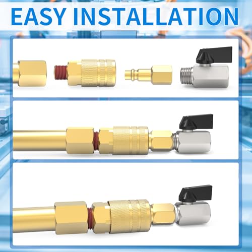 ChillWaves Brass Mini Ball Valve, Shut Off Switch Ball Valve 3/8" NPT Male x 3/8" NPT Female Thread Pipe Fitting(4-PACK) by ChillWaves - Used condition - Image 8