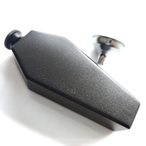 CNFLASK Black Powder Coat Hexagon Coffin Flask 304 Stainless Steel