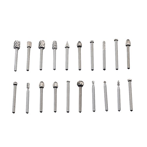 20 brocas rotativas de moagem de madeira de rotação de 0,63 cm, ferramenta esculpida para cortador d