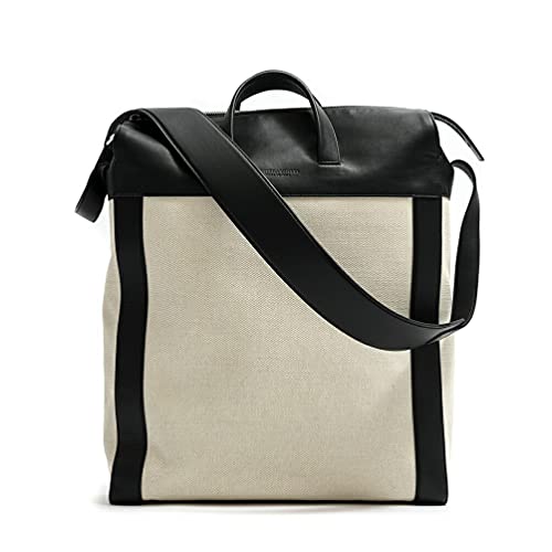 [ボッテガヴェネタ] BOTTEGA VENETA 2way トート バッグ キャンバス レザー コンビ メンズ ベージュ イタリア ブランド イタリア製 【並行輸入品】