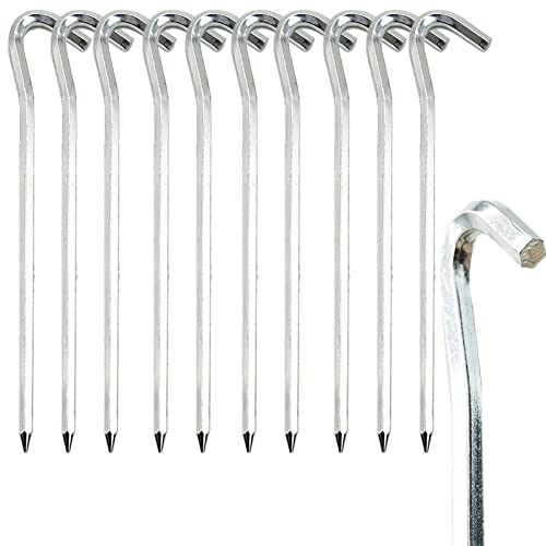 10 piquetas para tienda de campaña, 18 cm, metal de aluminio, piquetas para camping, piquetas de suelo, para montañismo, pesca, picnic, suelos (7 pulgadas)