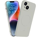 MiaoKeDa iPhone 14 Plus MagSafe対応 シリコン ケース イフォン 14plus マグネット搭載 ワイヤレス充電 スマホケース 耐衝撃 全面保護 ストラップホールバンパー いpほね14 人気 薄型 いphone カバー オフホワイト