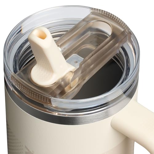 Image of STANLEY Quencher ProTour Flip Straw Tumbler with Leakproof Lid 30 oz | Built-In Straw and Handle | Cup Holder Compatible for Travel | Insulated Stainless Steel Cup | BPA-Free | Cream Fade