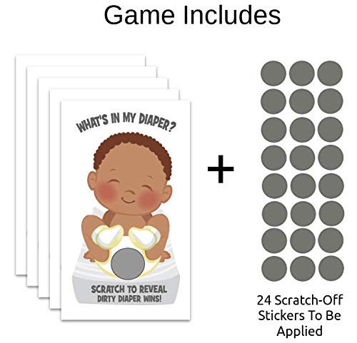 What's In My Diaper Scratch Off Game - 24 Cards Cowboy Theme | Baby Shower Party Game & Decorations