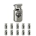 Produktbild Ganzoo Set edle Silber Metall - Kordelstopper/Kordelklemme (gerade Form/ 1 Loch) für Seile, Jacken UVM. Aus Metall, Marke (10er Set, Silber)