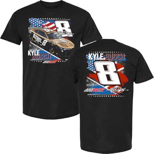 Checkered Flag Sports Kyle Busch 2025 Patriotic T-Shirt - Automotive Racing Apparel XL