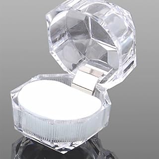 Brussels08 5Pcs Clear Acrylic Ring Display Box Small Jewelry Storage Organizer Case Earring Case Mini Ring Gift Box for Birthday Valentine's Day Christmas Random Color