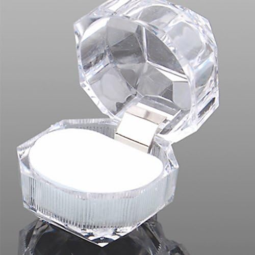 Brussels08 5Pcs Clear Acrylic Ring Display Box Small Jewelry Storage Organizer Case Earring Case Mini Ring Gift Box for Birthday Valentine's Day Christmas Random Color