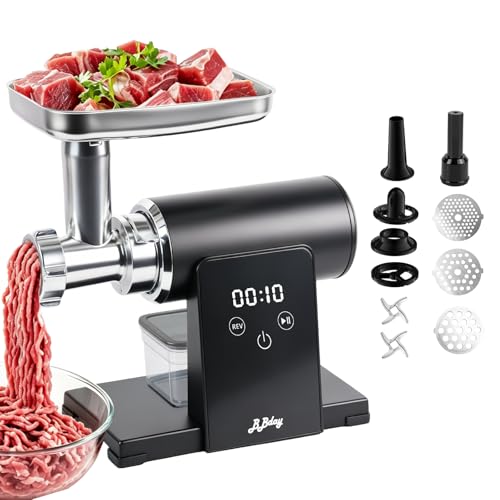 BBday Electric Meat Grinder 3200W Max, Heavy Duty Stainless Steel Meat Mincer with 2 Blades, 3 Grinding Plates, Sausage Stuffer Tubes & Kebbe Kit for Home & Kitchen Using