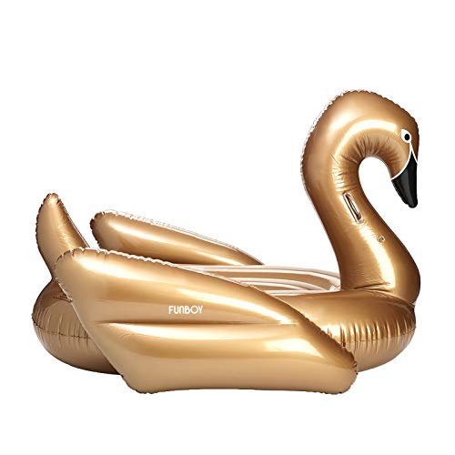 Funboy Giant Inflatable Gold Swan Pool Float, Luxury Float For Summer Pool Parties And Entertainment #TOP4