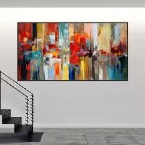 Peinture abstraite grand format pour habiller un mur vide avec une toile colorée moderne