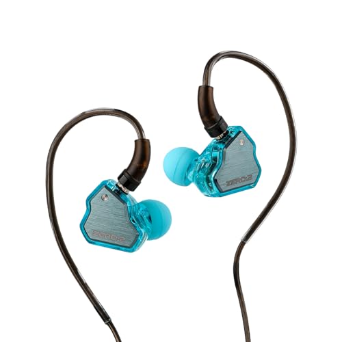 HIFIXAUDIO 7Hz x Crinacle Zero:2 in Ear Monitor Updated 10mm Dynamic Driver IEM Earphones HiFi Wired Earbuds with OFC IEM Cable for Gaming & Music Audiophiles (No Mic 3.5mm Blue)