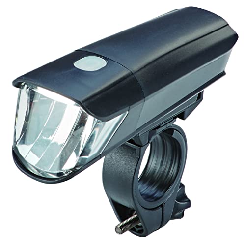 Prophete Fahrrad LED Batterieleuchten-Set, Scheinwerfer 40 Lux (umschaltbar 40/15 Lux), Rücklicht, werkzeugfreier Batteriewechsel, inklusive Befestigungsmaterial