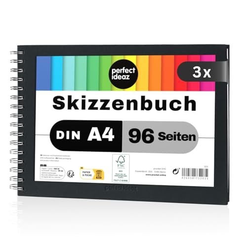 Carnet de croquis A4 à couverture rigide et papier 200g sans acide pour artistes