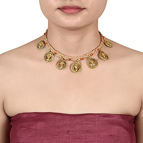 Image of AAKRITI ART CREATIONS Royal Empress Handcrafted Tribal Dhokra Necklace & Choker Collection | Queen-Inspired Artisan Brass Statement Jewelry | Ethnic, Regal & Elegant Necklaces for Women