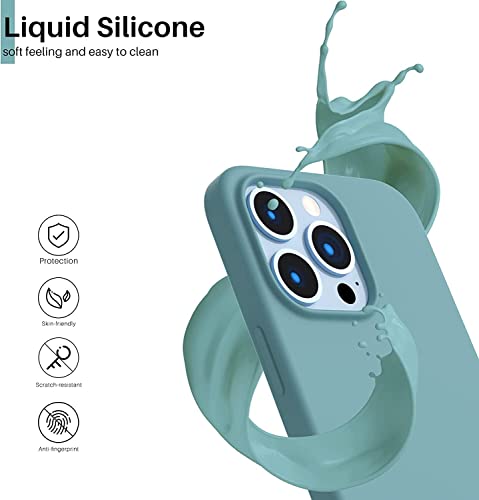 Image of DIZORO Microfiber Candy Case Compatible for iPhone 13 Pro Max Shockproof Slim Back Cover Liquid Silicone Case - Cactus