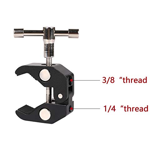 Qyxinc Super Clamp With 1/4 And 3/8 Thread For Photography,Camera Monitor, Led Light,Umbrellas, Plate Glass, Cross Bars, Hooks, Shelves, Photo Accessories-3Pack #TOP2