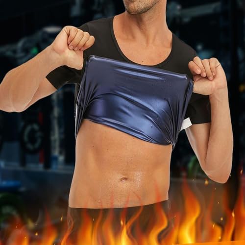 Camisa Térmica masculina sauna de compressão de manga curta modeladora corporal para treino
