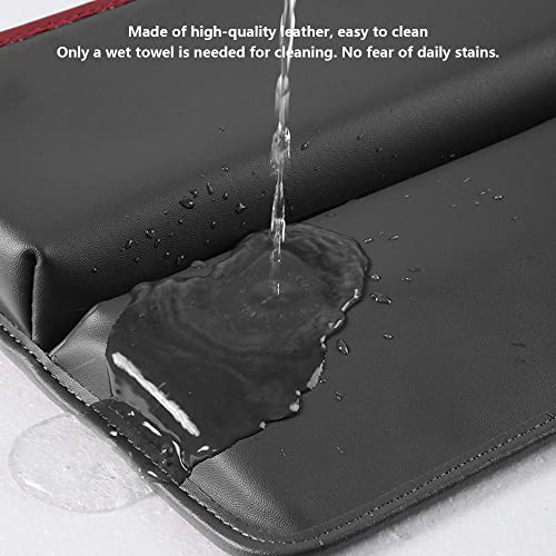 LEIWOOR Car Seat Gap Filler Organizer，Multifunctional PU Leather Console Side Pocket Organizer for Cellphones,Cards,Wallets,Keys (Black) - Thumbnail 7