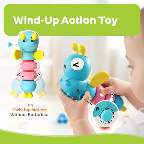 Image of R for Rabbit 2 Pcs Orapple Caterpillar Wind-Up Crawling Toy Smooth Rounded Edges Injury-Free Color Learning Activity Toys for Babies Toddlers