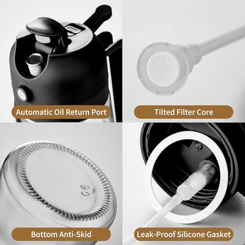 Image of Unbreakable Oil Sprayer for Cooking - 16 OZ Dishwasher-Safe Dispenser Bottle, 2-in-1 Spray & Pour for Olive Oil, Avocado Oil, Vinegar, Soy Sauce, Easy Clean with Removable Lid(Black)