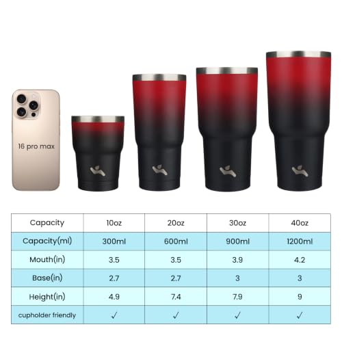 Image of Konokyo 40 oz Tumbler with Handle and Straw, Insulated Travel Mug