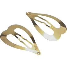 20pcs KC Gold Barrettes Women Metal Snap Hair Clips for DIY Craft Heart Shape 58x35mm