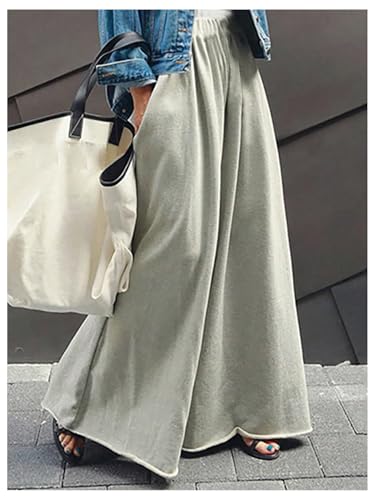 GORGLITTER Women's Wide Leg Sweatpants Baggy High Waist Loose Palazzo Track Pants Travel Pants Culottes3