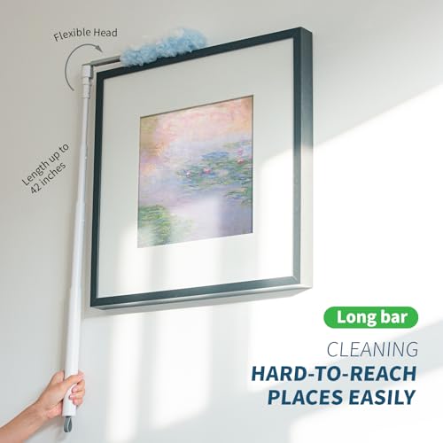 Image of oshang Disposable Heavy Duty Duster Refills, 12 Pack | 43 inch Extendable Handle, Compatible with Swiffer, For Ceiling Fans, Blinds, Furniture, High Corners