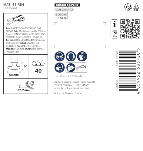 Lame Bosch EXPERT MATI 68 RD4 coupe précise de 2,2 mm pour faïence
