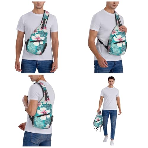 Bolso Sling unisex con diseño de flores tropicales miniatura 6