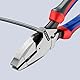 KNIPEX Kraft-Kombizange Lineman’s Pliers amerikanisches Modell mit Comfort-Griffen schwarz atramentiert 240 mm, 09 12 240
