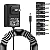 Kado Power Adapter 12V-2.5A 2A 1.5A 1.25A 1A AC/DC Power Cord 5.5x2.1mm with 8 Tips Made for Sceptre Monitor, Echo Smart Speaker & Display, Webcam, Router, Mini PC, Projector, CCTV, Bluetooth Speaker