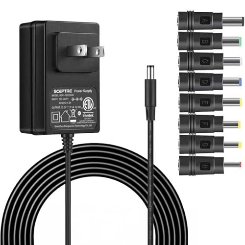 Kado Power Adapter 12V-2.5A 2A 1.5A 1.25A 1A AC/DC Power Cord 5.5x2.1mm with 8 Tips Made for Sceptre...