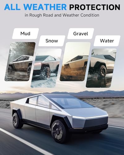 Image of Mud Flaps Compatible with Tesla Cybertruck 2024, No Drilling OEM Style ABS Front & Rear Mud Grards Fender Splash Guards for Cybertruck Accessories Set of 4
