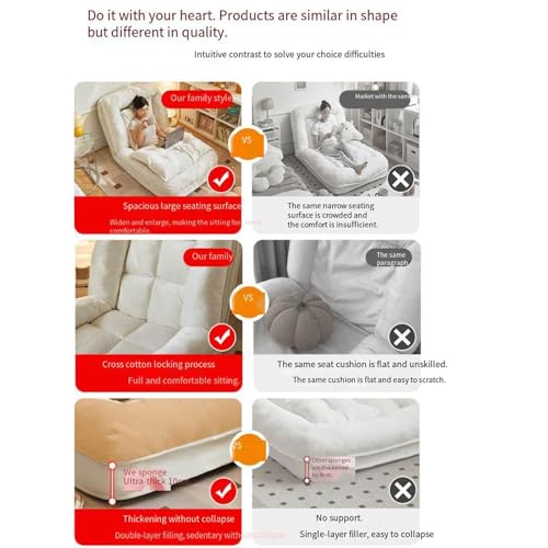 Cama para perros para humanos, ajuste de soporte de 5 velocidades, sofá de lana de cordero para adultos y mascotas, cama plegable