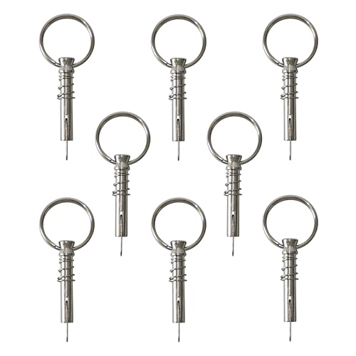 DNB Quick Release Pin - 8 Pcs Marine Grade 316 Stainless Steel 1/4" Diameter Bimini Top Pins - with Pull Ring